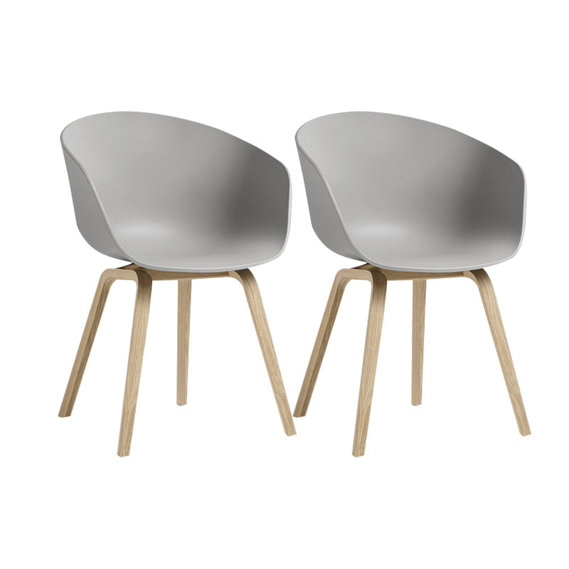 Modern Style Chairs Dining Arm Chairs with Wooden Legs for Kitchen Grey Set of 2 Clearhalo ' kitchen&dining_furn' 'Dining Chairs' 'Dining Tables & Seating' 'dining_chair' 'Furniture' 'furniture_dining_chair' 'Kitchen & Dining Furniture' 'kitchen' 4655931