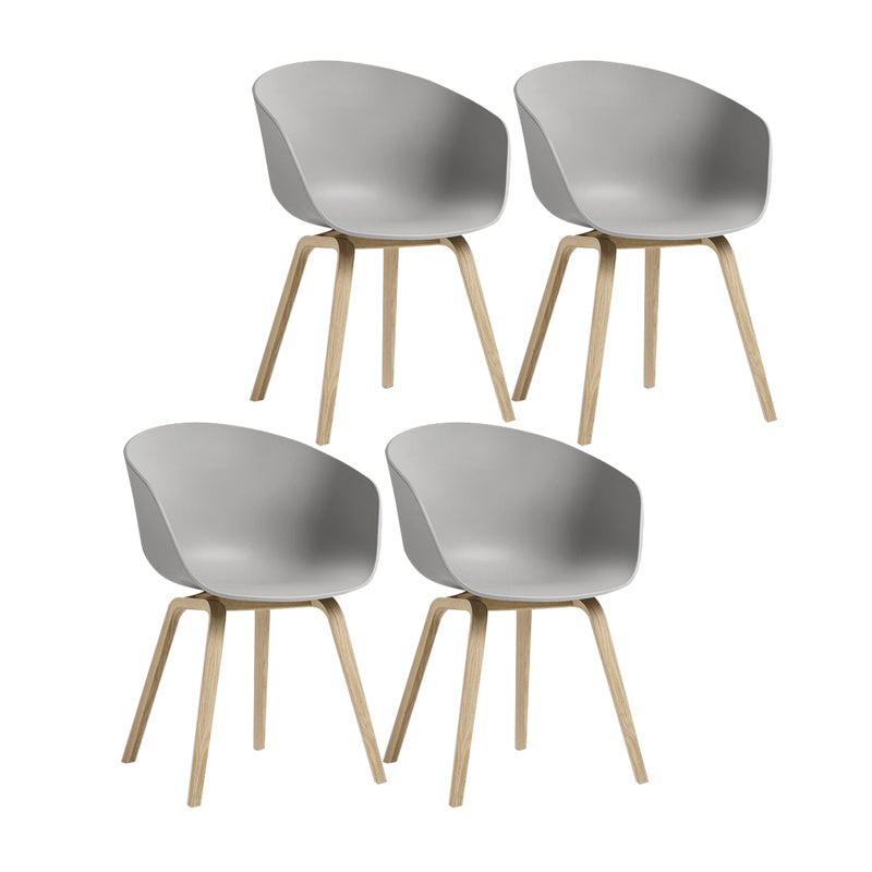 Modern Style Chairs Dining Arm Chairs with Wooden Legs for Kitchen Grey Set of 4 Clearhalo ' kitchen&dining_furn' 'Dining Chairs' 'Dining Tables & Seating' 'dining_chair' 'Furniture' 'furniture_dining_chair' 'Kitchen & Dining Furniture' 'kitchen' 4655933