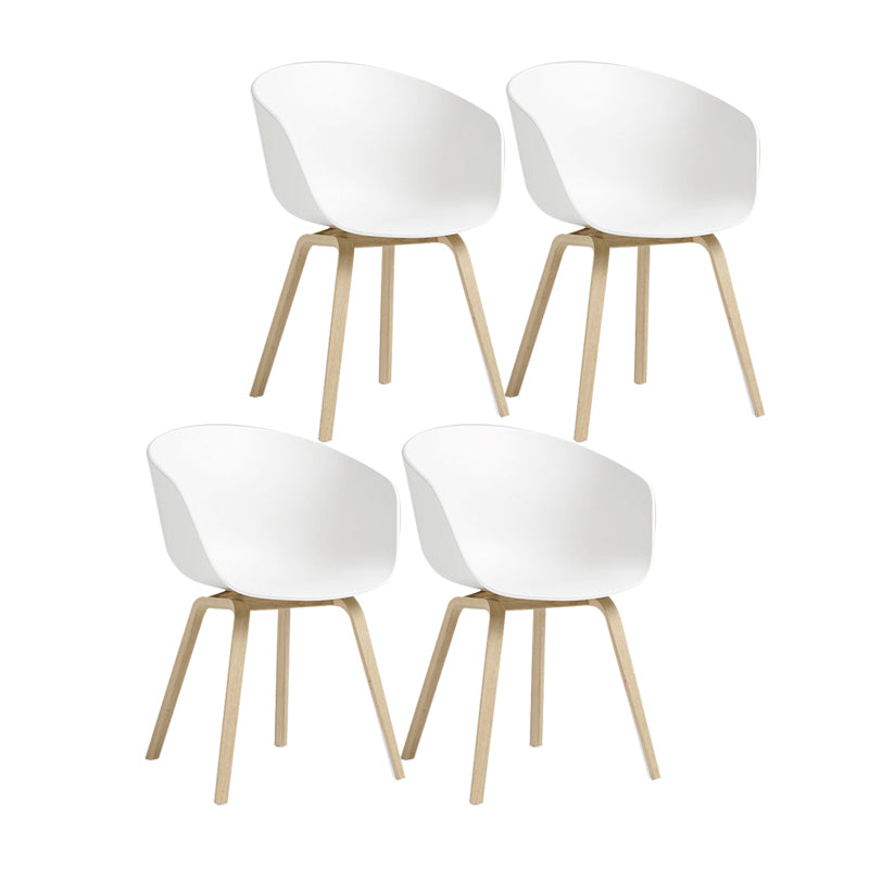 Modern Style Chairs Dining Arm Chairs with Wooden Legs for Kitchen White Set of 4 Clearhalo ' kitchen&dining_furn' 'Dining Chairs' 'Dining Tables & Seating' 'dining_chair' 'Furniture' 'furniture_dining_chair' 'Kitchen & Dining Furniture' 'kitchen' 4655938