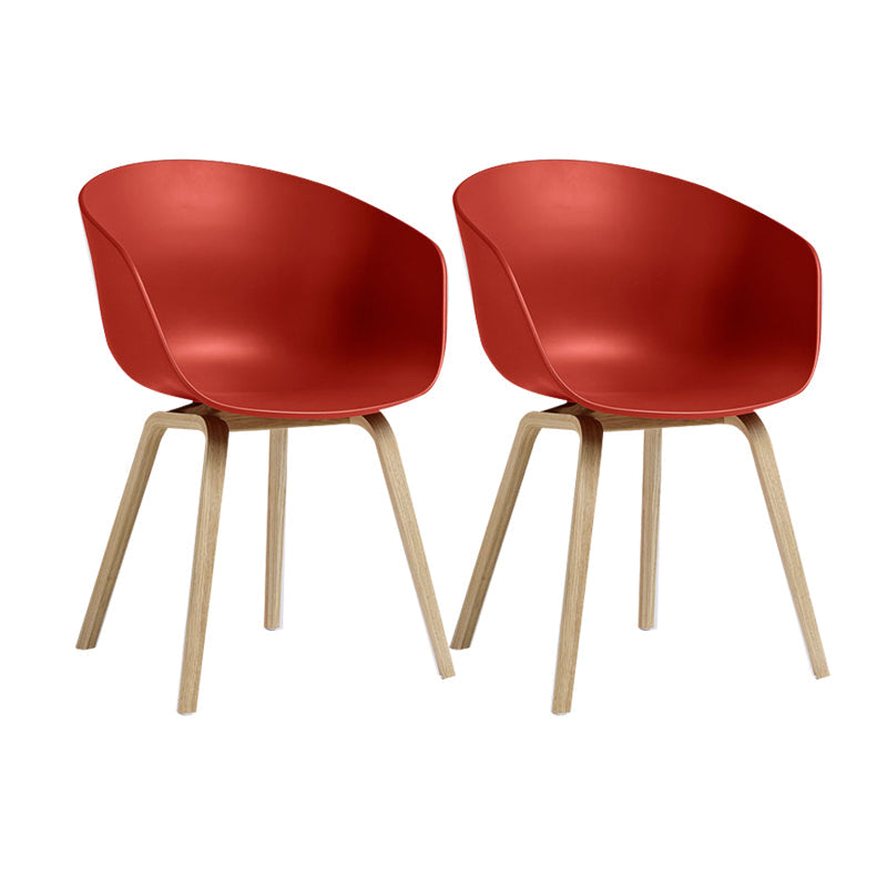 Modern Style Chairs Dining Arm Chairs with Wooden Legs for Kitchen Red Set of 2 Clearhalo ' kitchen&dining_furn' 'Dining Chairs' 'Dining Tables & Seating' 'dining_chair' 'Furniture' 'furniture_dining_chair' 'Kitchen & Dining Furniture' 'kitchen' 4655942
