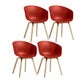 Modern Style Chairs Dining Arm Chairs with Wooden Legs for Kitchen Red Set of 4 Clearhalo ' kitchen&dining_furn' 'Dining Chairs' 'Dining Tables & Seating' 'dining_chair' 'Furniture' 'furniture_dining_chair' 'Kitchen & Dining Furniture' 'kitchen' 4655943