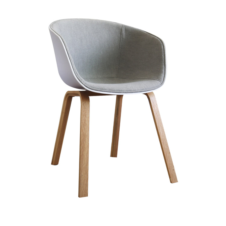 Modern Style Chairs Dining Arm Chairs with Wooden Legs for Kitchen Gray-White 1 Piece Clearhalo ' kitchen&dining_furn' 'Dining Chairs' 'Dining Tables & Seating' 'dining_chair' 'Furniture' 'furniture_dining_chair' 'Kitchen & Dining Furniture' 'kitchen' 4655944