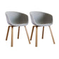 Modern Style Chairs Dining Arm Chairs with Wooden Legs for Kitchen Gray-White Set of 2 Clearhalo ' kitchen&dining_furn' 'Dining Chairs' 'Dining Tables & Seating' 'dining_chair' 'Furniture' 'furniture_dining_chair' 'Kitchen & Dining Furniture' 'kitchen' 4655945