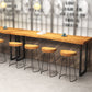 Specialty Brown Modern Style Bar Table Solid Wood and Iron Coffee Shop Bar Table 55.1"L x 15.7"W x 41.3"H Without Chairs Clearhalo 'Bar Furniture' 'Bar Tables' 'bar_tables' 'furn' 'furn_bar_tables' 'Furniture' 'furniture_bar_tables' 'Kitchen & Dining Furniture' 4655968
