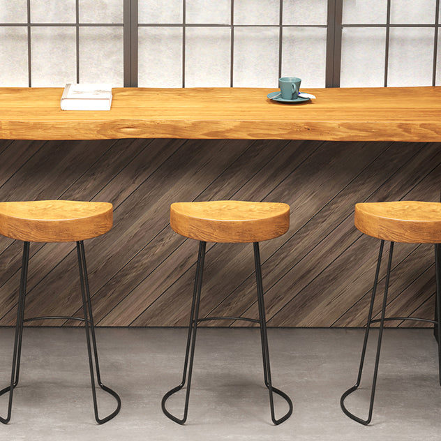 Specialty Brown Modern Style Bar Table Solid Wood and Iron Coffee Shop Bar Table Clearhalo 'Bar Furniture' 'Bar Tables' 'bar_tables' 'furn' 'furn_bar_tables' 'Furniture' 'furniture_bar_tables' 'Kitchen & Dining Furniture' 4655971