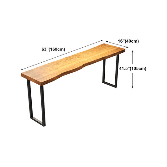 Specialty Brown Modern Style Bar Table Solid Wood and Iron Coffee Shop Bar Table Clearhalo 'Bar Furniture' 'Bar Tables' 'bar_tables' 'furn' 'furn_bar_tables' 'Furniture' 'furniture_bar_tables' 'Kitchen & Dining Furniture' 4655974