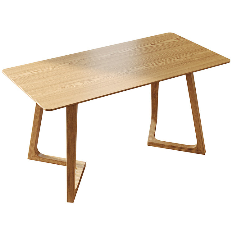 Modern Pine Wood Table for Restaurant Rectangle Indoor Table with Double Pedestal Without Chairs Clearhalo ' dining_table' 'Dining Tables & Seating' 'Dining Tables' 'furn' 'furn_dining_table' 'Furniture' 'furniture_dining_table' 'Kitchen & Dining Furniture' 'kitchen&dining_furn' 'kitchen' 'kitchen_dining_table' 4655981