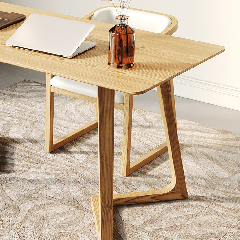 Modern Pine Wood Table for Restaurant Rectangle Indoor Table with Double Pedestal Clearhalo ' dining_table' 'Dining Tables & Seating' 'Dining Tables' 'furn' 'furn_dining_table' 'Furniture' 'furniture_dining_table' 'Kitchen & Dining Furniture' 'kitchen&dining_furn' 'kitchen' 'kitchen_dining_table' 4655985