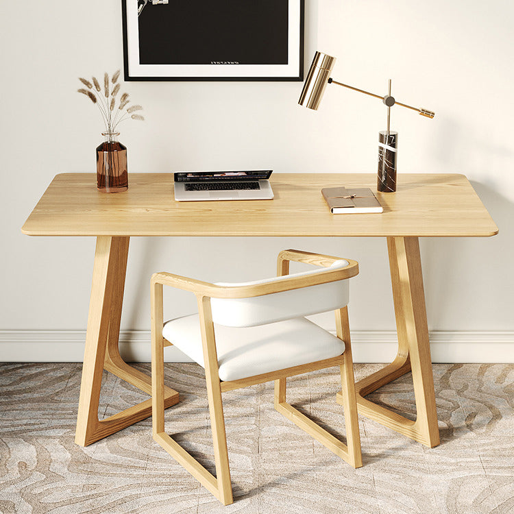 Modern Pine Wood Table for Restaurant Rectangle Indoor Table with Double Pedestal Clearhalo ' dining_table' 'Dining Tables & Seating' 'Dining Tables' 'furn' 'furn_dining_table' 'Furniture' 'furniture_dining_table' 'Kitchen & Dining Furniture' 'kitchen&dining_furn' 'kitchen' 'kitchen_dining_table' 4655986