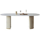 Metal Modern Oval Dining Table White Sintered Stone Top Table with Double Pedestal Without Chairs Clearhalo ' dining_table' 'Dining Tables & Seating' 'Dining Tables' 'furn' 'furn_dining_table' 'Furniture' 'furniture_dining_table' 'Kitchen & Dining Furniture' 'kitchen&dining_furn' 'kitchen' 'kitchen_dining_table' 4655997