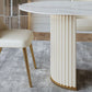 Metal Modern Oval Dining Table White Sintered Stone Top Table with Double Pedestal Clearhalo ' dining_table' 'Dining Tables & Seating' 'Dining Tables' 'furn' 'furn_dining_table' 'Furniture' 'furniture_dining_table' 'Kitchen & Dining Furniture' 'kitchen&dining_furn' 'kitchen' 'kitchen_dining_table' 4655999