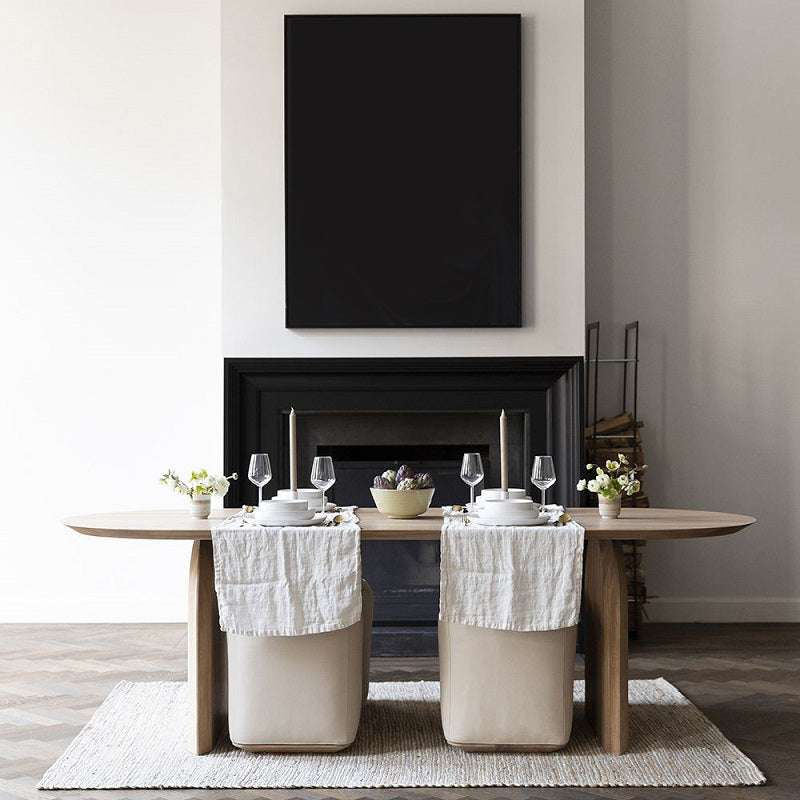 Modern Indoor Pine Wood Table for Restaurant Oval Dining Table with Double Pedestal 78.7"L x 35.4"W x 29.5"H Without Chairs Clearhalo ' dining_table' 'Dining Tables & Seating' 'Dining Tables' 'furn' 'furn_dining_table' 'Furniture' 'furniture_dining_table' 'Kitchen & Dining Furniture' 'kitchen&dining_furn' 'kitchen' 'kitchen_dining_table' 4656009