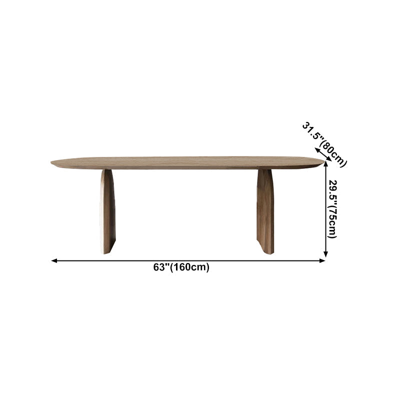 Modern Indoor Pine Wood Table for Restaurant Oval Dining Table with Double Pedestal Clearhalo ' dining_table' 'Dining Tables & Seating' 'Dining Tables' 'furn' 'furn_dining_table' 'Furniture' 'furniture_dining_table' 'Kitchen & Dining Furniture' 'kitchen&dining_furn' 'kitchen' 'kitchen_dining_table' 4656015
