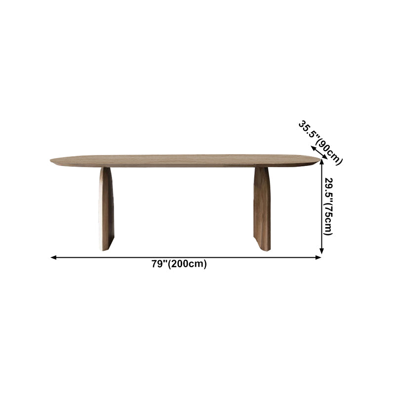 Modern Indoor Pine Wood Table for Restaurant Oval Dining Table with Double Pedestal Clearhalo ' dining_table' 'Dining Tables & Seating' 'Dining Tables' 'furn' 'furn_dining_table' 'Furniture' 'furniture_dining_table' 'Kitchen & Dining Furniture' 'kitchen&dining_furn' 'kitchen' 'kitchen_dining_table' 4656017