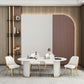 Oval Sintered Stone White Tone Dining Table Modern Double Pedestal Table for Dining Room Clearhalo ' dining_table' 'Dining Tables & Seating' 'Dining Tables' 'furn' 'furn_dining_table' 'Furniture' 'furniture_dining_table' 'Kitchen & Dining Furniture' 'kitchen&dining_furn' 'kitchen' 'kitchen_dining_table' 4656024