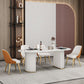 Oval Sintered Stone White Tone Dining Table Modern Double Pedestal Table for Dining Room Clearhalo ' dining_table' 'Dining Tables & Seating' 'Dining Tables' 'furn' 'furn_dining_table' 'Furniture' 'furniture_dining_table' 'Kitchen & Dining Furniture' 'kitchen&dining_furn' 'kitchen' 'kitchen_dining_table' 4656030
