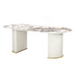 Glam Standard Sintered Stone Dining Table Oval Shape Dining Table for Kitchen Pandora Gold Without Chairs Clearhalo ' dining_table' 'Dining Tables & Seating' 'Dining Tables' 'furn' 'furn_dining_table' 'Furniture' 'furniture_dining_table' 'Kitchen & Dining Furniture' 'kitchen&dining_furn' 'kitchen' 'kitchen_dining_table' 4656035
