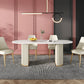Glam Oval Shape White Dining Table Sintered Stone Standard Dining Table for Kitchen Clearhalo ' dining_table' 'Dining Tables & Seating' 'Dining Tables' 'furn' 'furn_dining_table' 'Furniture' 'furniture_dining_table' 'Kitchen & Dining Furniture' 'kitchen&dining_furn' 'kitchen' 'kitchen_dining_table' 4656059