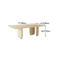 Rectangle Light Yellow Dining Table Pine Solid Wood Table Luxury with 3 Legs Clearhalo ' dining_table' 'Dining Tables & Seating' 'Dining Tables' 'furn' 'furn_dining_table' 'Furniture' 'furniture_dining_table' 'Kitchen & Dining Furniture' 'kitchen&dining_furn' 'kitchen' 'kitchen_dining_table' 4656075