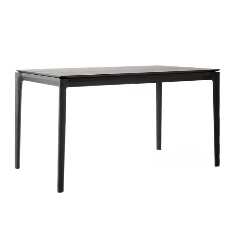 Rectangle 4 Legs Industrial Dining Table Black Fixed Table of Solid Wood Without Chairs Clearhalo ' dining_table' 'Dining Tables & Seating' 'Dining Tables' 'furn' 'furn_dining_table' 'Furniture' 'furniture_dining_table' 'Kitchen & Dining Furniture' 'kitchen&dining_furn' 'kitchen' 'kitchen_dining_table' 4656083
