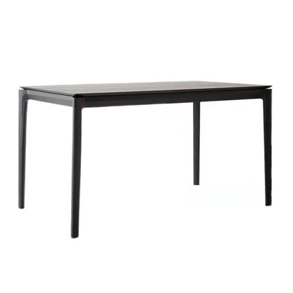 Rectangle 4 Legs Industrial Dining Table Black Fixed Table of Solid Wood Without Chairs Clearhalo ' dining_table' 'Dining Tables & Seating' 'Dining Tables' 'furn' 'furn_dining_table' 'Furniture' 'furniture_dining_table' 'Kitchen & Dining Furniture' 'kitchen&dining_furn' 'kitchen' 'kitchen_dining_table' 4656083
