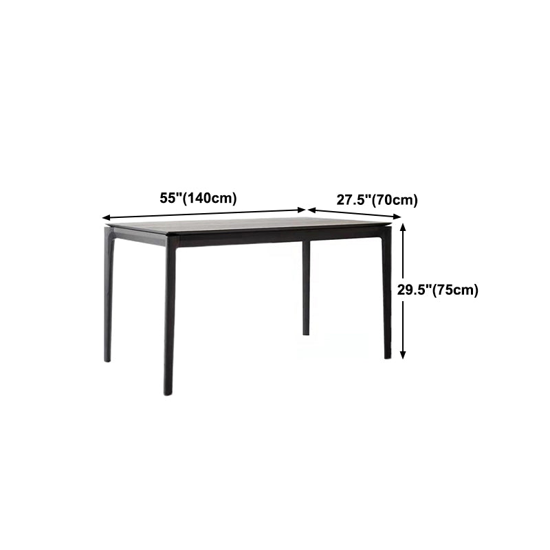 Rectangle 4 Legs Industrial Dining Table Black Fixed Table of Solid Wood Clearhalo ' dining_table' 'Dining Tables & Seating' 'Dining Tables' 'furn' 'furn_dining_table' 'Furniture' 'furniture_dining_table' 'Kitchen & Dining Furniture' 'kitchen&dining_furn' 'kitchen' 'kitchen_dining_table' 4656085