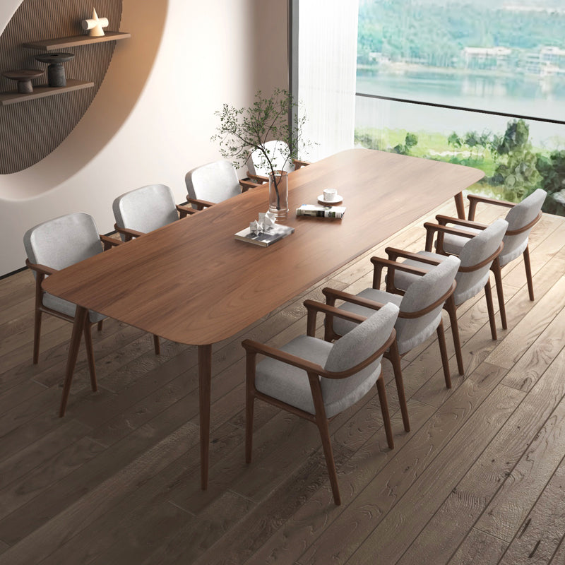 Solid Wood Contemporary Rectangle Dining Table Pine Wood Top Table with Legs Walnut 63"L x 27.6"W x 29.5"H Without Chairs Clearhalo ' dining_table' 'Dining Tables & Seating' 'Dining Tables' 'furn' 'furn_dining_table' 'Furniture' 'furniture_dining_table' 'Kitchen & Dining Furniture' 'kitchen&dining_furn' 'kitchen' 'kitchen_dining_table' 4656090