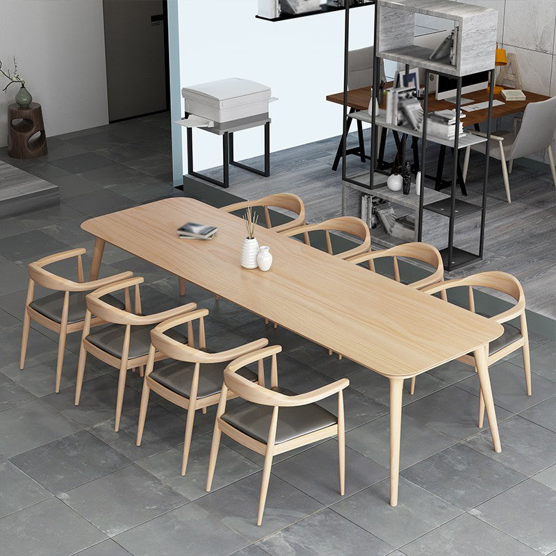 Solid Wood Contemporary Rectangle Dining Table Pine Wood Top Table with Legs Natural Without Chairs Clearhalo ' dining_table' 'Dining Tables & Seating' 'Dining Tables' 'furn' 'furn_dining_table' 'Furniture' 'furniture_dining_table' 'Kitchen & Dining Furniture' 'kitchen&dining_furn' 'kitchen' 'kitchen_dining_table' 4656091
