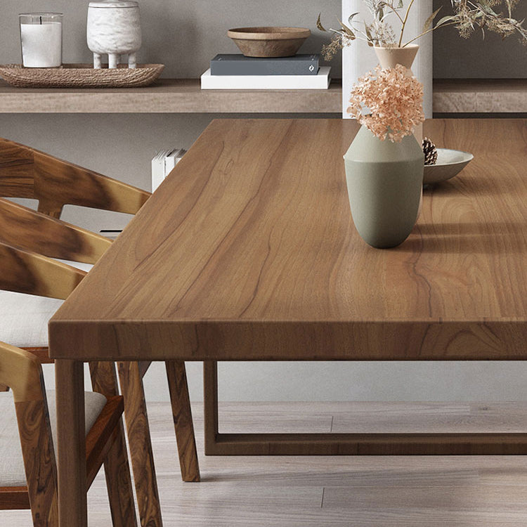 Mid-Century Modern Dining Table Pine Wood Table with Sled Base Clearhalo ' dining_table' 'Dining Tables & Seating' 'Dining Tables' 'furn' 'furn_dining_table' 'Furniture' 'furniture_dining_table' 'Kitchen & Dining Furniture' 'kitchen&dining_furn' 'kitchen' 'kitchen_dining_table' 4656115