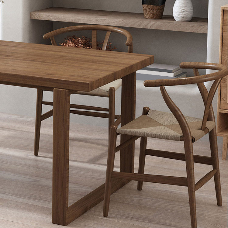 Mid-Century Modern Dining Table Pine Wood Table with Sled Base Clearhalo ' dining_table' 'Dining Tables & Seating' 'Dining Tables' 'furn' 'furn_dining_table' 'Furniture' 'furniture_dining_table' 'Kitchen & Dining Furniture' 'kitchen&dining_furn' 'kitchen' 'kitchen_dining_table' 4656116