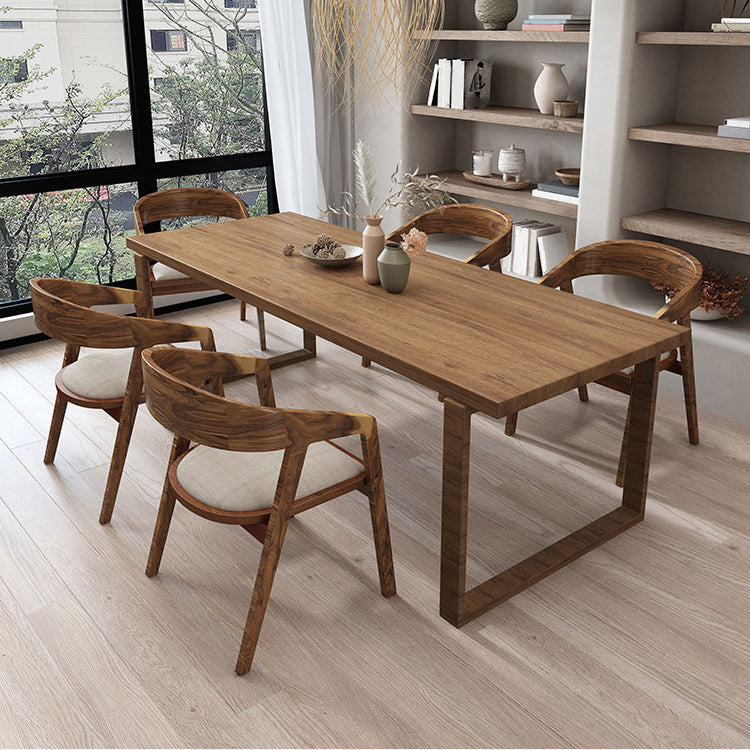 Mid-Century Modern Dining Table Pine Wood Table with Sled Base Clearhalo ' dining_table' 'Dining Tables & Seating' 'Dining Tables' 'furn' 'furn_dining_table' 'Furniture' 'furniture_dining_table' 'Kitchen & Dining Furniture' 'kitchen&dining_furn' 'kitchen' 'kitchen_dining_table' 4656118