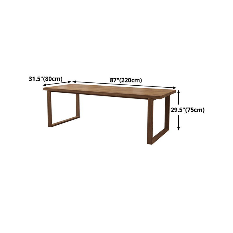 Mid-Century Modern Dining Table Pine Wood Table with Sled Base Clearhalo ' dining_table' 'Dining Tables & Seating' 'Dining Tables' 'furn' 'furn_dining_table' 'Furniture' 'furniture_dining_table' 'Kitchen & Dining Furniture' 'kitchen&dining_furn' 'kitchen' 'kitchen_dining_table' 4656123