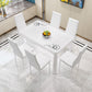 Glass Top Dining Table Modern Rectangle Dining Table with 4 Legs White 47.2"L x 27.6"W x 29.5"H Clearhalo ' dining_table' 'Dining Tables & Seating' 'Dining Tables' 'Furniture' 'furniture_dining_table' 'Kitchen & Dining Furniture' 'kitchen&dining_furn' 'kitchen' 'kitchen_dining_table' 4656126