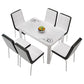 Glass Top Dining Table Modern Rectangle Dining Table with 4 Legs White Clearhalo ' dining_table' 'Dining Tables & Seating' 'Dining Tables' 'Furniture' 'furniture_dining_table' 'Kitchen & Dining Furniture' 'kitchen&dining_furn' 'kitchen' 'kitchen_dining_table' 4656129
