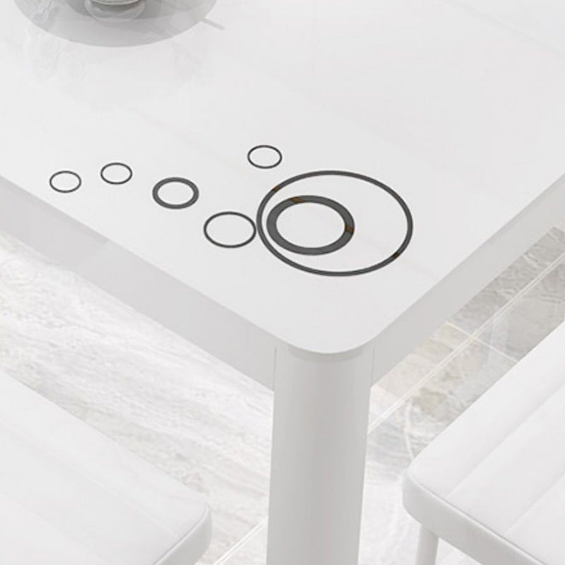 Glass Top Dining Table Modern Rectangle Dining Table with 4 Legs Clearhalo ' dining_table' 'Dining Tables & Seating' 'Dining Tables' 'Furniture' 'furniture_dining_table' 'Kitchen & Dining Furniture' 'kitchen&dining_furn' 'kitchen' 'kitchen_dining_table' 4656132