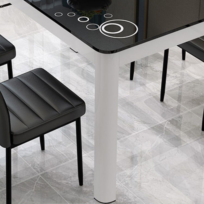 Glass Top Dining Table Modern Rectangle Dining Table with 4 Legs Clearhalo ' dining_table' 'Dining Tables & Seating' 'Dining Tables' 'Furniture' 'furniture_dining_table' 'Kitchen & Dining Furniture' 'kitchen&dining_furn' 'kitchen' 'kitchen_dining_table' 4656133