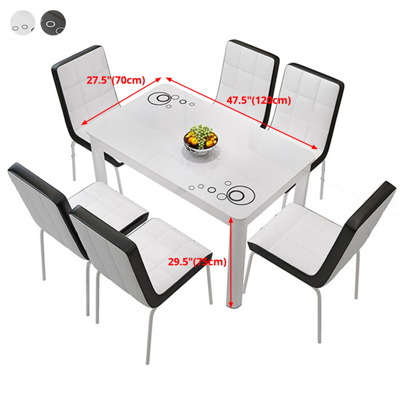 Glass Top Dining Table Modern Rectangle Dining Table with 4 Legs Clearhalo ' dining_table' 'Dining Tables & Seating' 'Dining Tables' 'Furniture' 'furniture_dining_table' 'Kitchen & Dining Furniture' 'kitchen&dining_furn' 'kitchen' 'kitchen_dining_table' 4656135