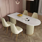 Traditional Luxury Dining Table White Sintered Stone Double Pedestal Table for Kitchen Clearhalo ' dining_table' 'Dining Tables & Seating' 'Dining Tables' 'furn' 'furn_dining_table' 'Furniture' 'furniture_dining_table' 'Kitchen & Dining Furniture' 'kitchen&dining_furn' 'kitchen' 'kitchen_dining_table' 4656151