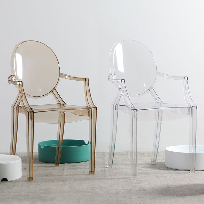 Nordic Design Arm Open Back Stacking Dining Chairs Plastic Side Chair Clearhalo ' kitchen&dining_furn' 'Dining Chairs' 'Dining Tables & Seating' 'dining_chair' 'furn' 'furn_dining_chair' 'Furniture' 'furniture_dining_chair' 'Kitchen & Dining Furniture' 'kitchen' 4656158