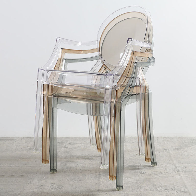 Nordic Design Arm Open Back Stacking Dining Chairs Plastic Side Chair Clearhalo ' kitchen&dining_furn' 'Dining Chairs' 'Dining Tables & Seating' 'dining_chair' 'furn' 'furn_dining_chair' 'Furniture' 'furniture_dining_chair' 'Kitchen & Dining Furniture' 'kitchen' 4656162