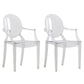 Nordic Design Arm Open Back Stacking Dining Chairs Plastic Side Chair Clear 2 Piece Set Clearhalo ' kitchen&dining_furn' 'Dining Chairs' 'Dining Tables & Seating' 'dining_chair' 'furn' 'furn_dining_chair' 'Furniture' 'furniture_dining_chair' 'Kitchen & Dining Furniture' 'kitchen' 4656164