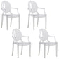 Nordic Design Arm Open Back Stacking Dining Chairs Plastic Side Chair Clear 4 Piece Set Clearhalo ' kitchen&dining_furn' 'Dining Chairs' 'Dining Tables & Seating' 'dining_chair' 'furn' 'furn_dining_chair' 'Furniture' 'furniture_dining_chair' 'Kitchen & Dining Furniture' 'kitchen' 4656166