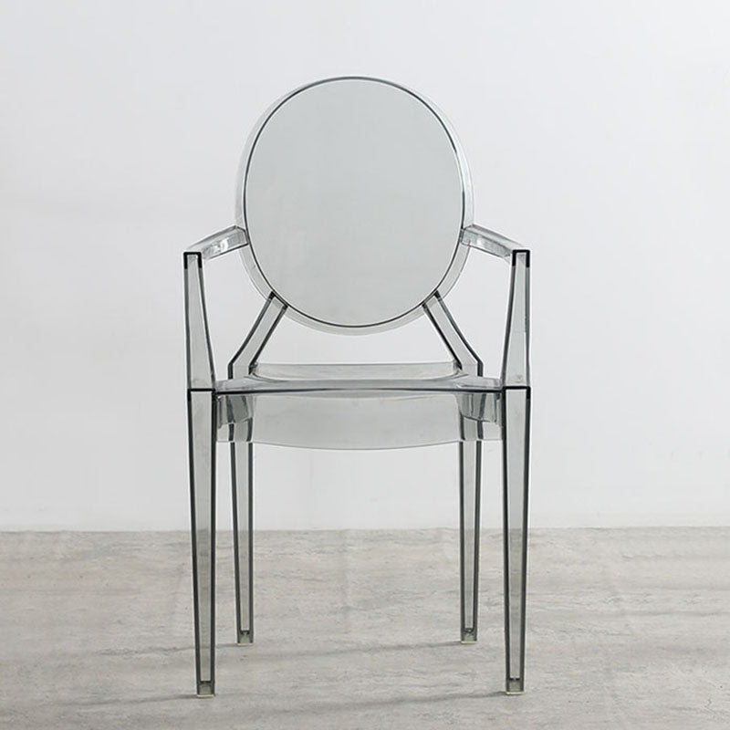 Nordic Design Arm Open Back Stacking Dining Chairs Plastic Side Chair Clearhalo ' kitchen&dining_furn' 'Dining Chairs' 'Dining Tables & Seating' 'dining_chair' 'furn' 'furn_dining_chair' 'Furniture' 'furniture_dining_chair' 'Kitchen & Dining Furniture' 'kitchen' 4656174
