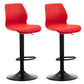 Height Adjustable Leather Barstool Industrial Counter Stool with Backrest Red Black 2 Piece Set Clearhalo 'Bar Furniture' 'Bar Stools' 'bar_stools' 'furn' 'furn_bar_stools' 'furniture_bar_stools' 'Kitchen & Dining Furniture' 'kitchen&dining_furn' 'kitchen' 'kitchen_furn' Furniture' 4656194
