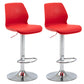 Height Adjustable Leather Barstool Industrial Counter Stool with Backrest Red Silver 2 Piece Set Clearhalo 'Bar Furniture' 'Bar Stools' 'bar_stools' 'furn' 'furn_bar_stools' 'furniture_bar_stools' 'Kitchen & Dining Furniture' 'kitchen&dining_furn' 'kitchen' 'kitchen_furn' Furniture' 4656200