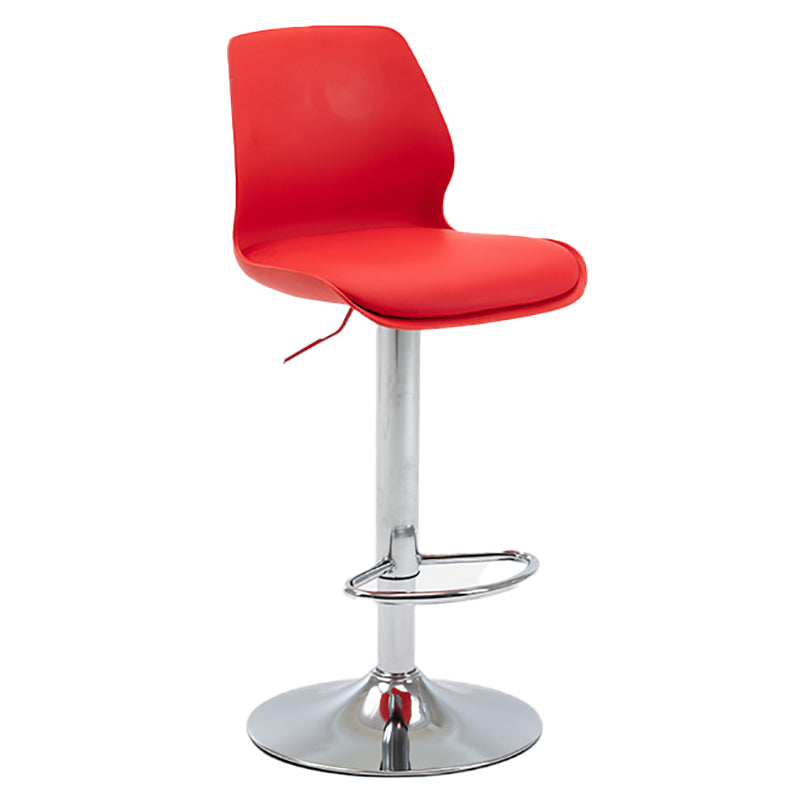 Height Adjustable Leather Barstool Industrial Counter Stool with Backrest Red Silver 1 Piece Clearhalo 'Bar Furniture' 'Bar Stools' 'bar_stools' 'furn' 'furn_bar_stools' 'furniture_bar_stools' 'Kitchen & Dining Furniture' 'kitchen&dining_furn' 'kitchen' 'kitchen_furn' Furniture' 4656202