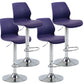 Height Adjustable Leather Barstool Industrial Counter Stool with Backrest Purple Silver 4 Piece Set Clearhalo 'Bar Furniture' 'Bar Stools' 'bar_stools' 'furn' 'furn_bar_stools' 'furniture_bar_stools' 'Kitchen & Dining Furniture' 'kitchen&dining_furn' 'kitchen' 'kitchen_furn' Furniture' 4656203