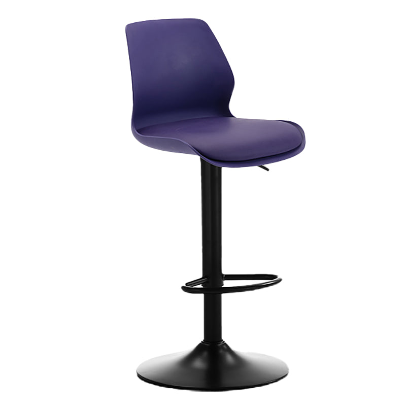Height Adjustable Leather Barstool Industrial Counter Stool with Backrest Purple Black 1 Piece Clearhalo 'Bar Furniture' 'Bar Stools' 'bar_stools' 'furn' 'furn_bar_stools' 'furniture_bar_stools' 'Kitchen & Dining Furniture' 'kitchen&dining_furn' 'kitchen' 'kitchen_furn' Furniture' 4656208