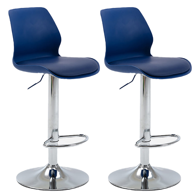 Height Adjustable Leather Barstool Industrial Counter Stool with Backrest Blue Silver 2 Piece Set Clearhalo 'Bar Furniture' 'Bar Stools' 'bar_stools' 'furn' 'furn_bar_stools' 'furniture_bar_stools' 'Kitchen & Dining Furniture' 'kitchen&dining_furn' 'kitchen' 'kitchen_furn' Furniture' 4656210