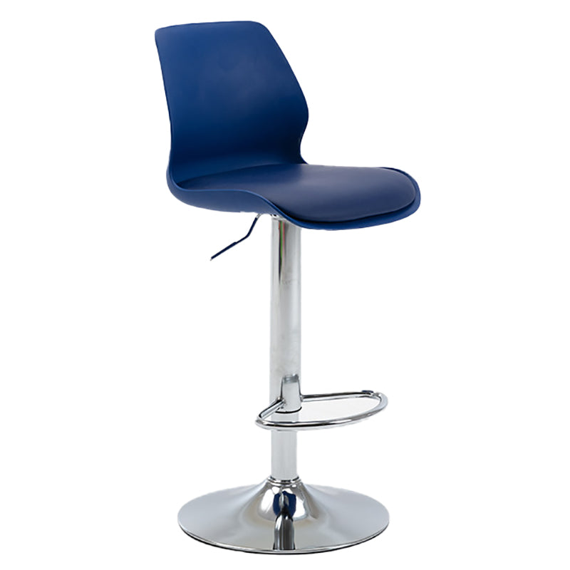Height Adjustable Leather Barstool Industrial Counter Stool with Backrest Blue Silver 1 Piece Clearhalo 'Bar Furniture' 'Bar Stools' 'bar_stools' 'furn' 'furn_bar_stools' 'furniture_bar_stools' 'Kitchen & Dining Furniture' 'kitchen&dining_furn' 'kitchen' 'kitchen_furn' Furniture' 4656211